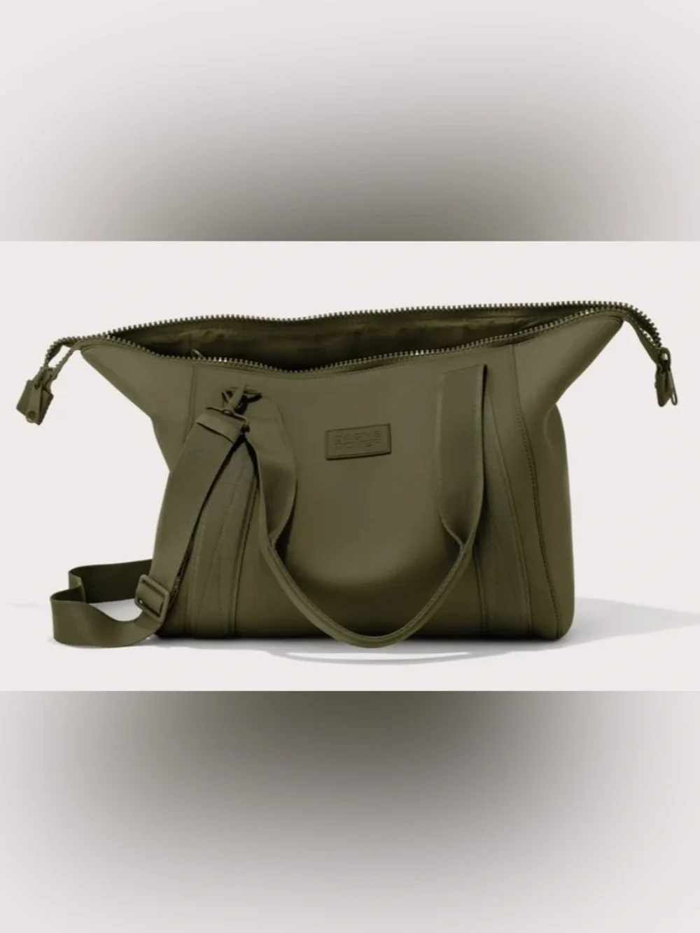 Dagne Dover Olive Green Neoprene Duffel Bag - NWT